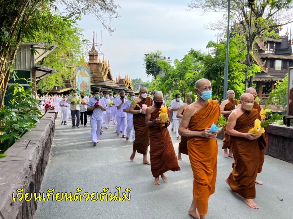 กรณี การเวียนเทียนด้วยต้นไม้ แล้วนำกลับไปปลูกที่บ้าน